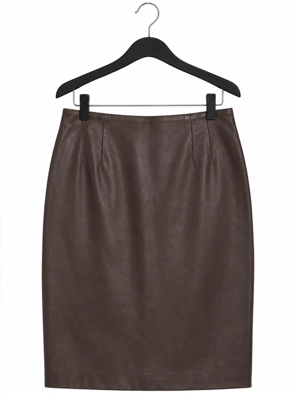 Vintage Bagatelle Brown Leather Pencil Skirt Womens 4 Quiet Luxury 80s-90s